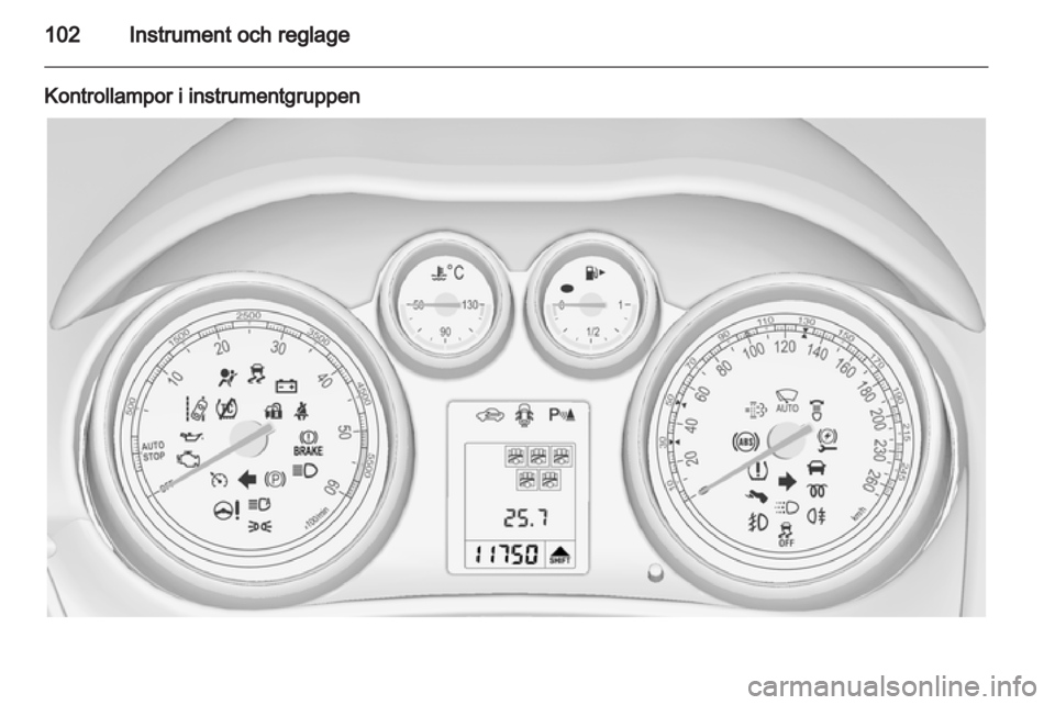 OPEL ZAFIRA TOURER 2012  Instruktionsbok 