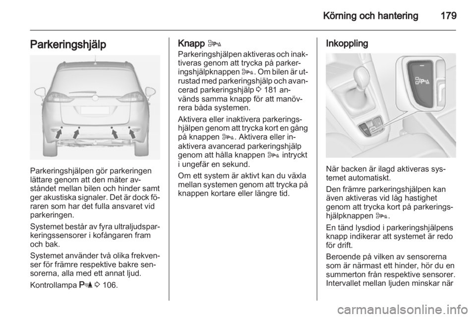 OPEL ZAFIRA TOURER 2012.5  Instruktionsbok 
