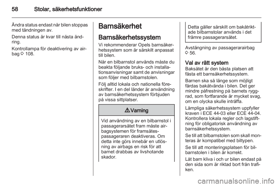 OPEL ZAFIRA TOURER 2013.5  Instruktionsbok 