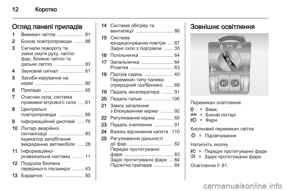OPEL COMBO 2011.5 Посібник з експлуатації (in Ukrainian) OPEL COMBO 2011.5 Посібник з експлуатації (in Ukrainian)