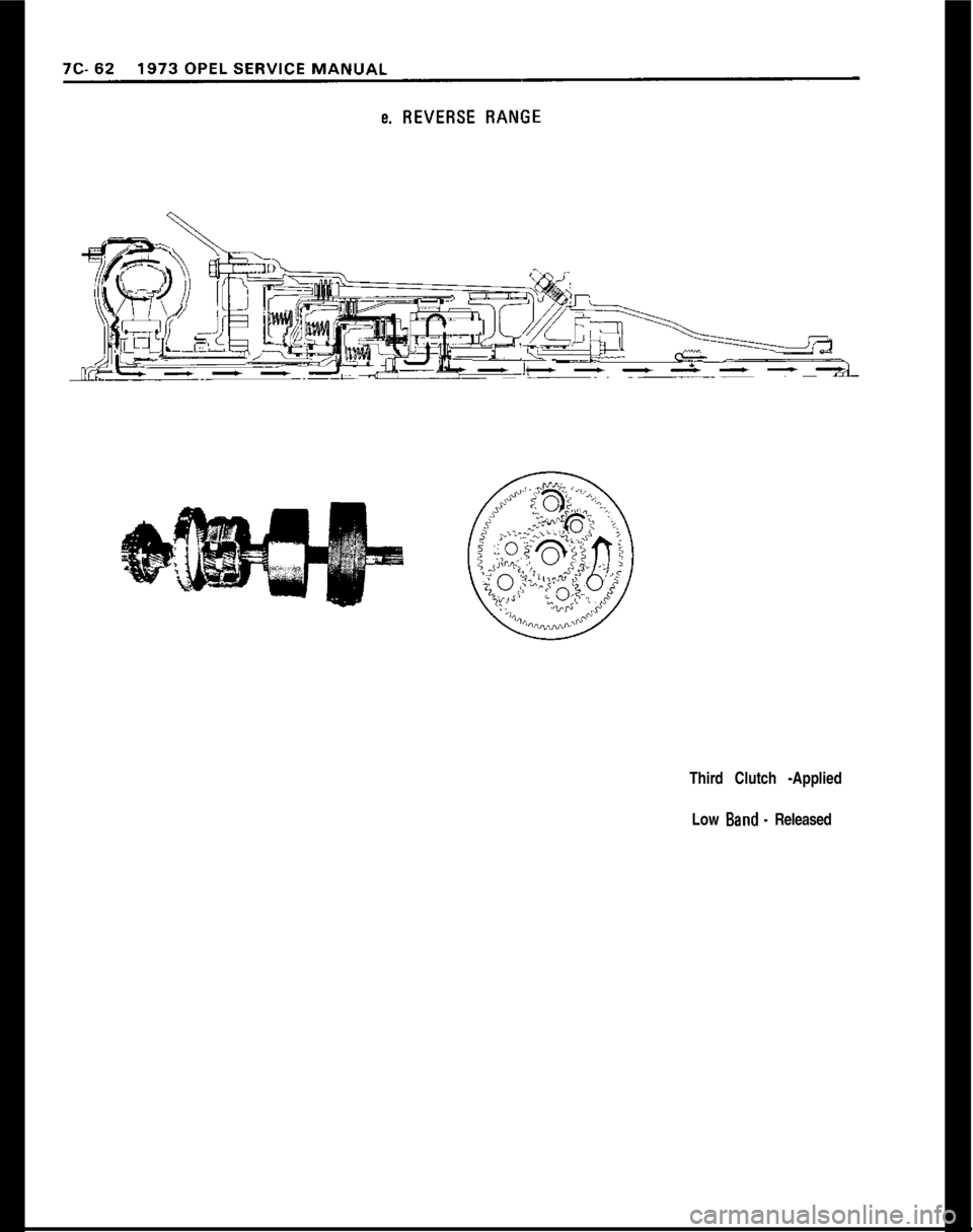 OPEL 1900 1973  Service Manual Third Clutch -Applied
Low Band. Released 