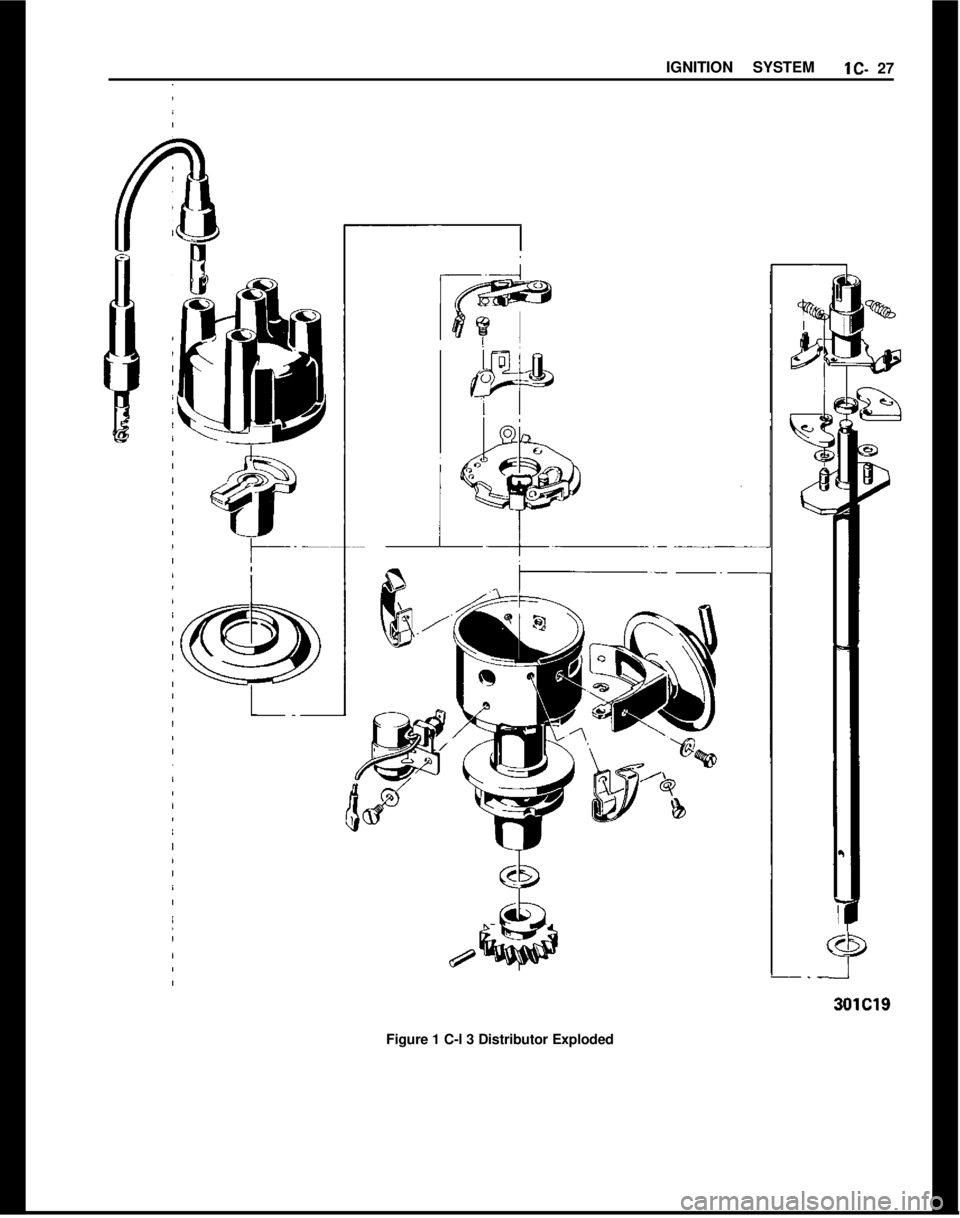 OPEL GT-R 1973 User Guide IGNITION SYSTEMlC- 27
93OlC19
Figure 1 C-l 3 Distributor Exploded OPEL GT-R 1973 User Guide IGNITION SYSTEMlC- 27
93OlC19
Figure 1 C-l 3 Distributor Exploded