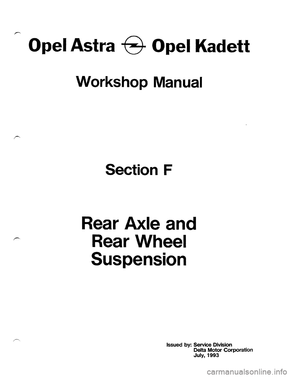 OPEL KADETT 1991  Electronic Workshop Manual Downloaded from www.Manualslib.com manuals search engine   