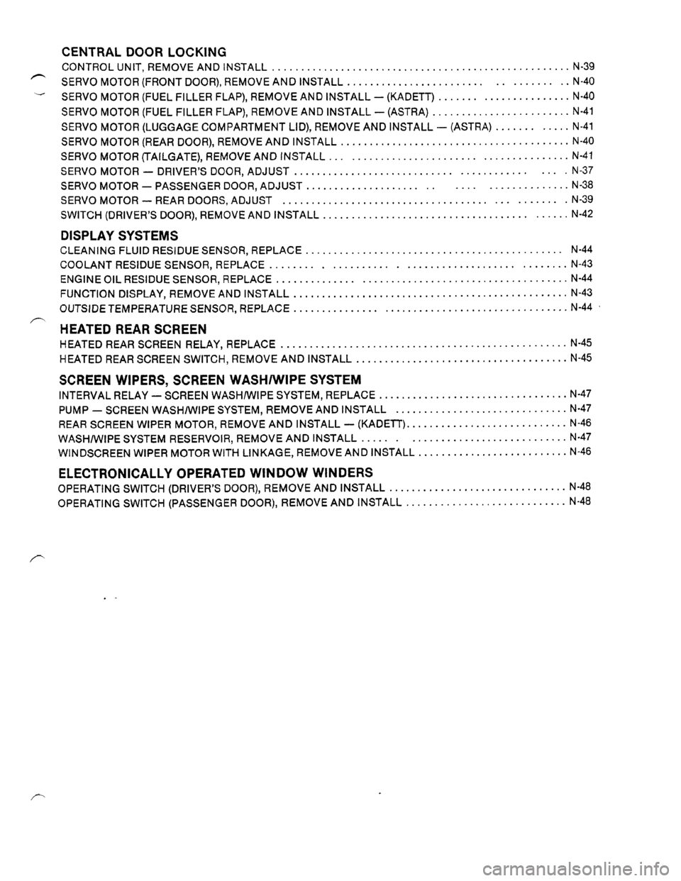 OPEL KADETT 1991  Electronic Workshop Manual Downloaded from www.Manualslib.com manuals search engine   
