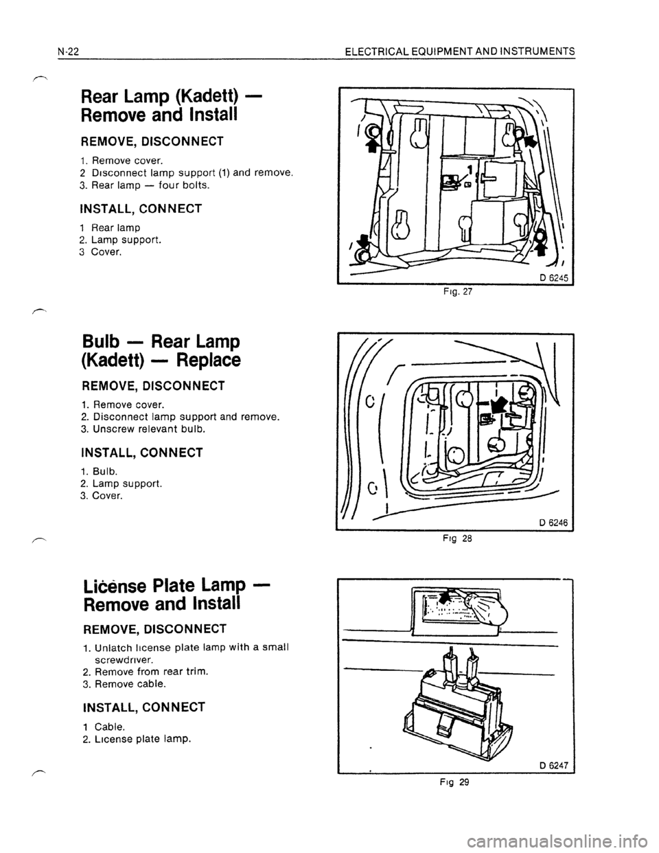 OPEL KADETT 1991  Electronic Workshop Manual Downloaded from www.Manualslib.com manuals search engine   