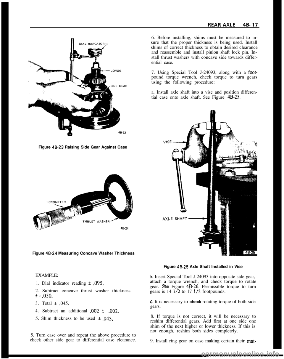 OPEL MANTA 1973 Service Manual 6. Before installing, shims must be measured to in-
sure that the proper thickness is being used. Install
shims of correct thickness to obtain desired clearance
and reassemble and install pinion shaft OPEL MANTA 1973 Service Manual 6. Before installing, shims must be measured to in-
sure that the proper thickness is being used. Install
shims of correct thickness to obtain desired clearance
and reassemble and install pinion shaft