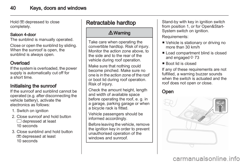 OPEL ASTRA TWINTOP 2012 Owners Guide 