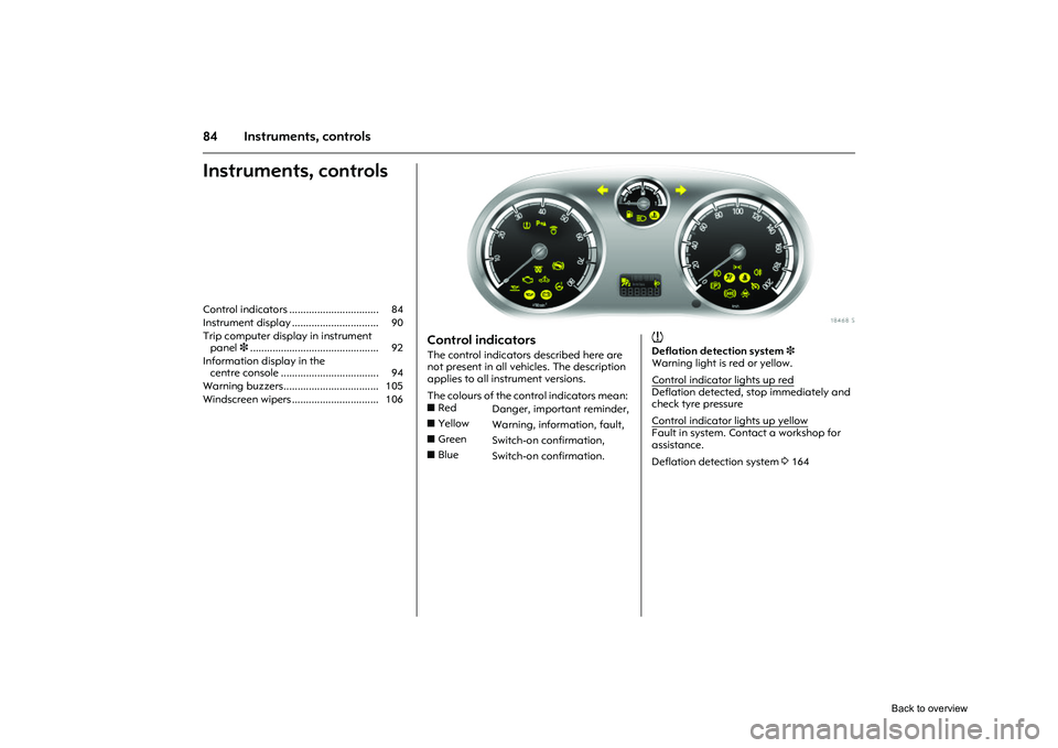 OPEL CORSA 2009 Manual Online 84 Instruments, controlsInstruments,
controls
Control indicators ................................ 84
Instrument display ............................... 90
Trip computer display in instrument pane OPEL CORSA 2009 Manual Online 84 Instruments, controlsInstruments,
controls
Control indicators ................................ 84
Instrument display ............................... 90
Trip computer display in instrument pane