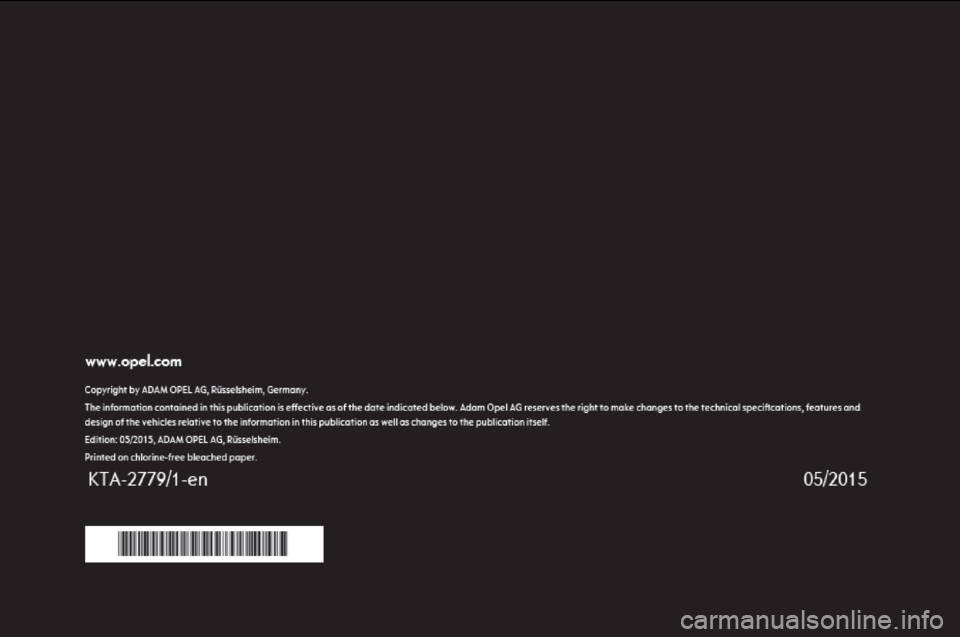 OPEL KARL 2015 Owners Manual OPEL KARL 2015 Owners Manual