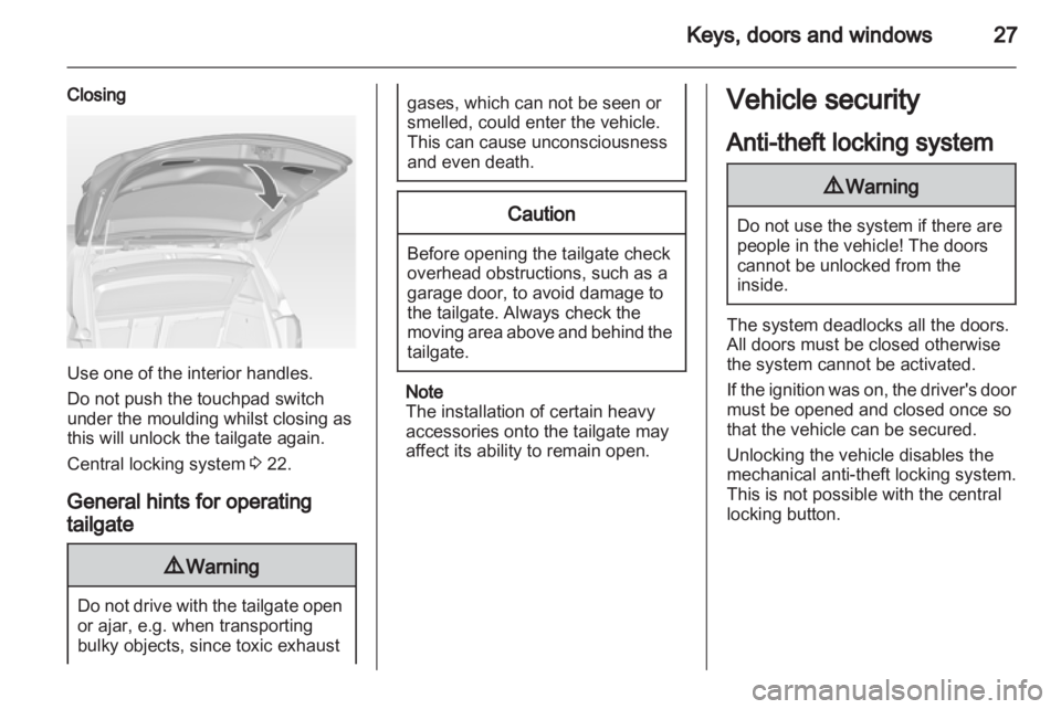 OPEL MERIVA 2014 Owners Manual 