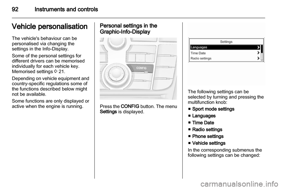 VAUXHALL ASTRA J GTC 2012 Owners Manual 