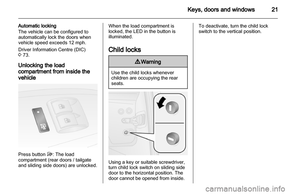 VAUXHALL COMBO D 2013 Owners Guide VAUXHALL COMBO D 2013 Owners Guide