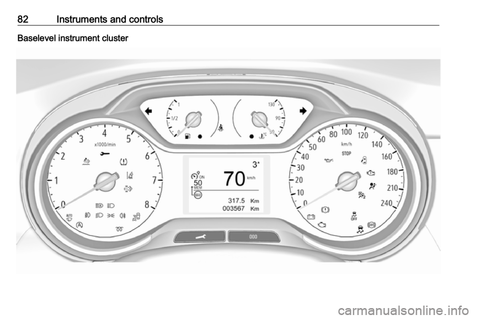 VAUXHALL CROSSLAND X 2018 Manual Online 82Instruments and controlsBaselevel instrument cluster VAUXHALL CROSSLAND X 2018 Manual Online 82Instruments and controlsBaselevel instrument cluster