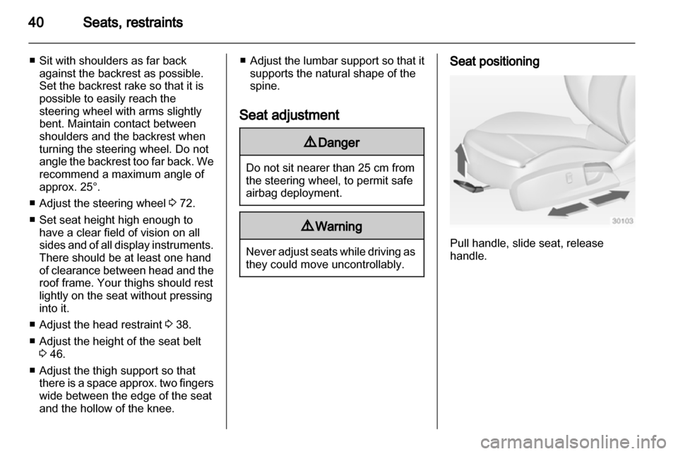 VAUXHALL INSIGNIA 2010.5 Owners Guide 