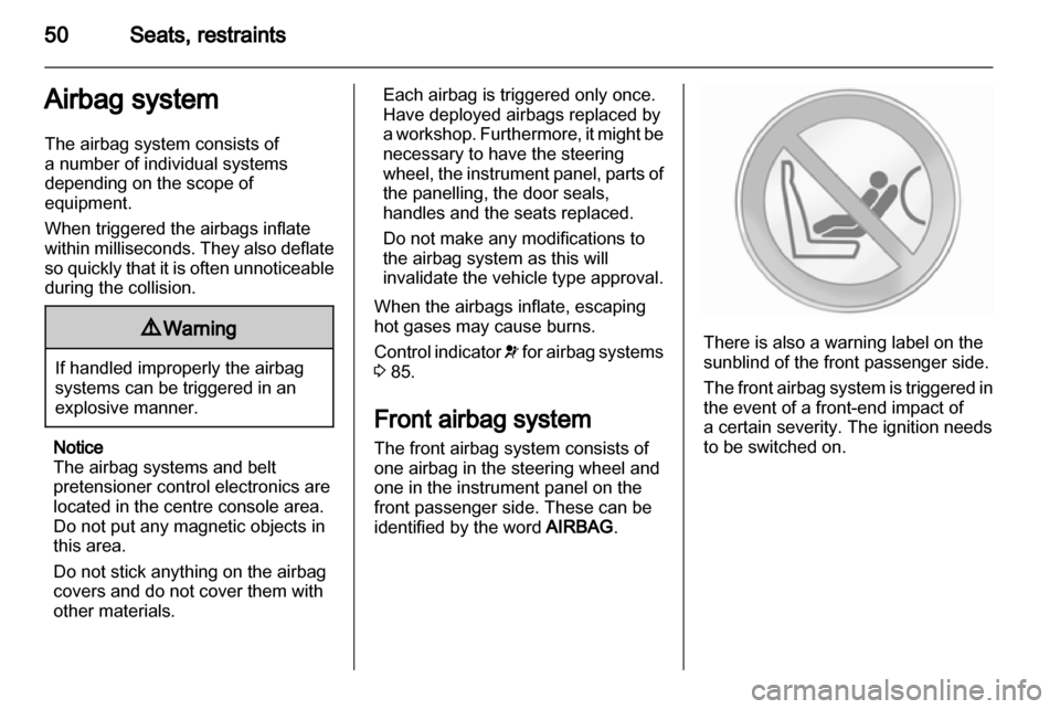 VAUXHALL INSIGNIA 2012.5 Workshop Manual 