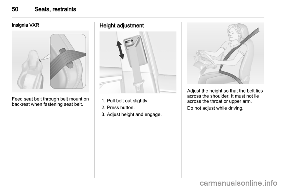 VAUXHALL INSIGNIA 2013 Workshop Manual 