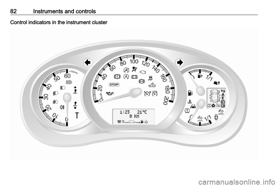VAUXHALL MOVANO_B 2016 Manual Online 82Instruments and controlsControl indicators in the instrument cluster VAUXHALL MOVANO_B 2016 Manual Online 82Instruments and controlsControl indicators in the instrument cluster