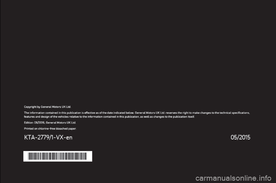 VAUXHALL VIVA 2015.75  Owners Manual 