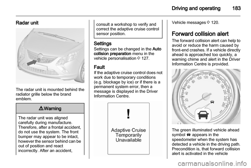VAUXHALL ZAFIRA TOURER 2013.5  Owners Manual 