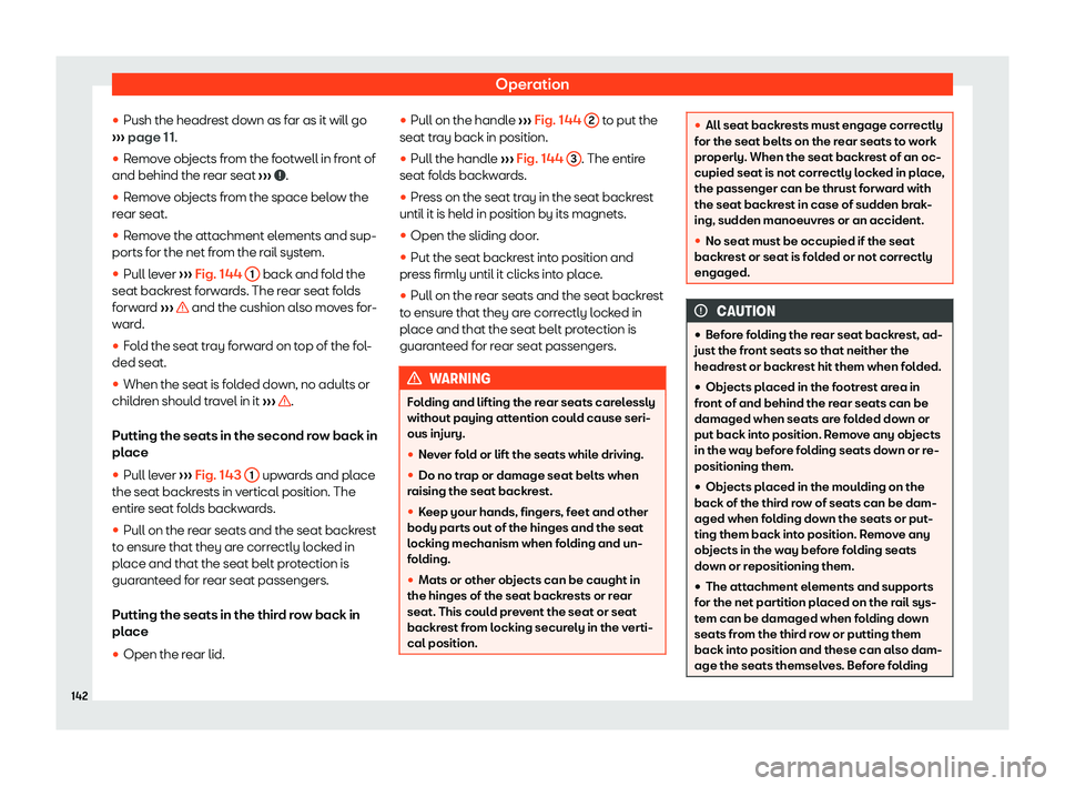 Seat Alhambra 2020  Owners Manual Operation
