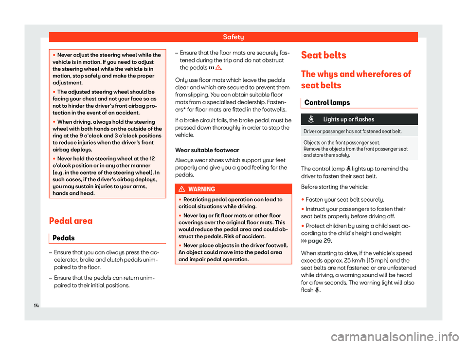 Seat Alhambra 2020 User Guide Safety
