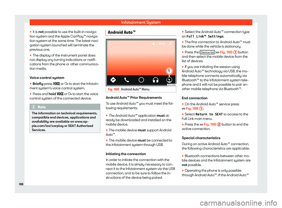 Seat Alhambra 2020  Owners Manual Infotainment System

