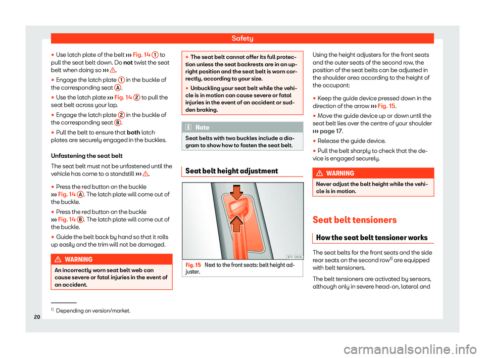 Seat Alhambra 2020 Owners Guide Safety
