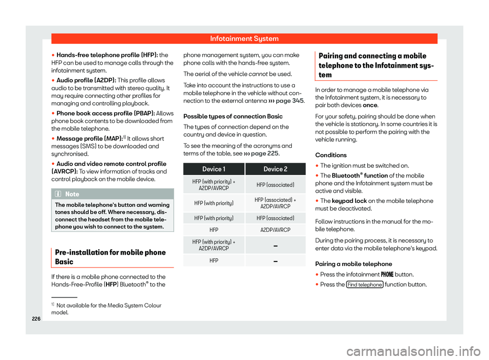 Seat Alhambra 2020  Owners Manual Infotainment System
