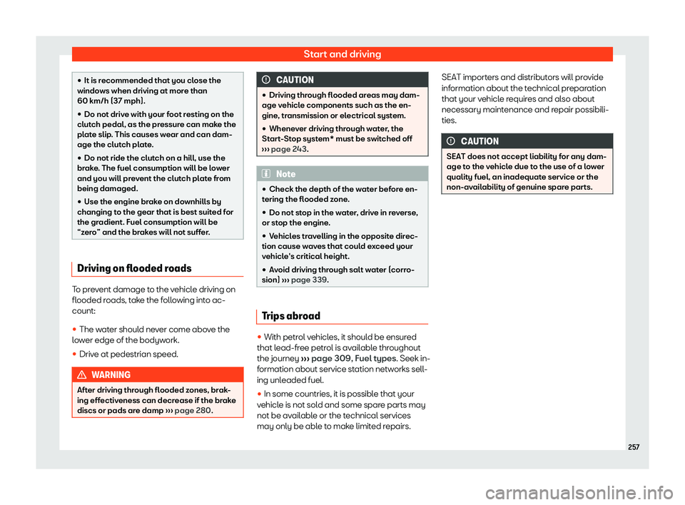 Seat Alhambra 2020  Owners Manual Start and driving
