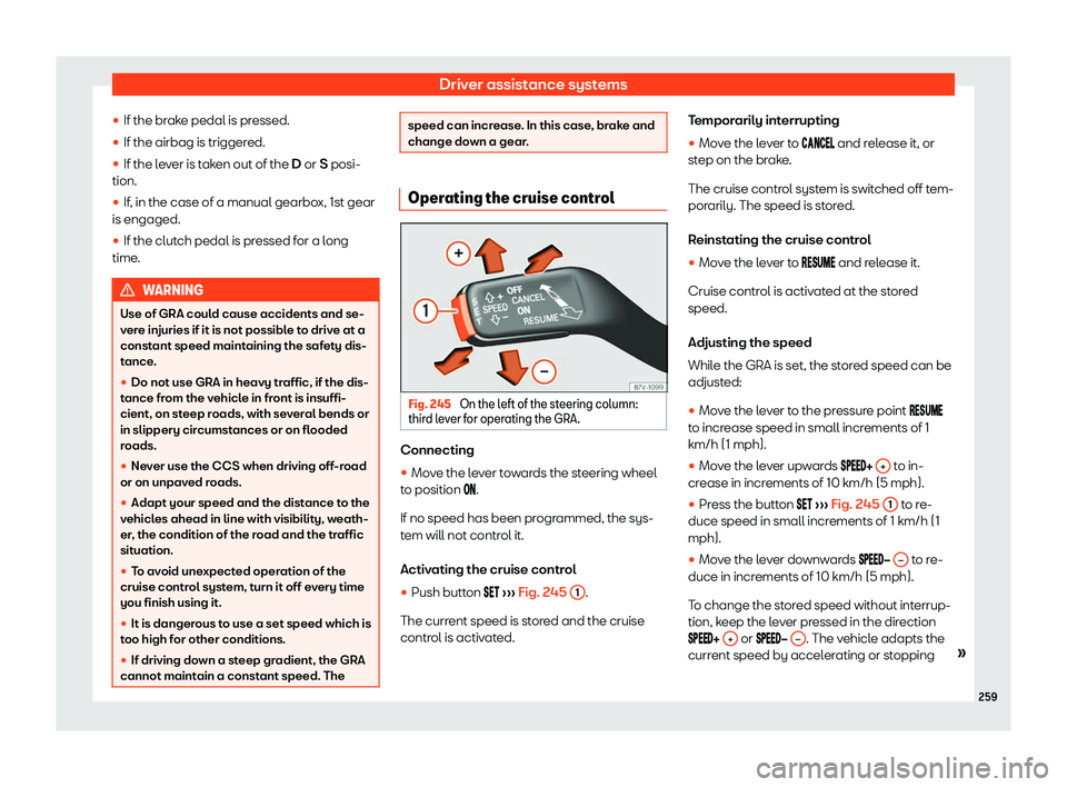 Seat Alhambra 2020  Owners Manual Driver assistance systems
