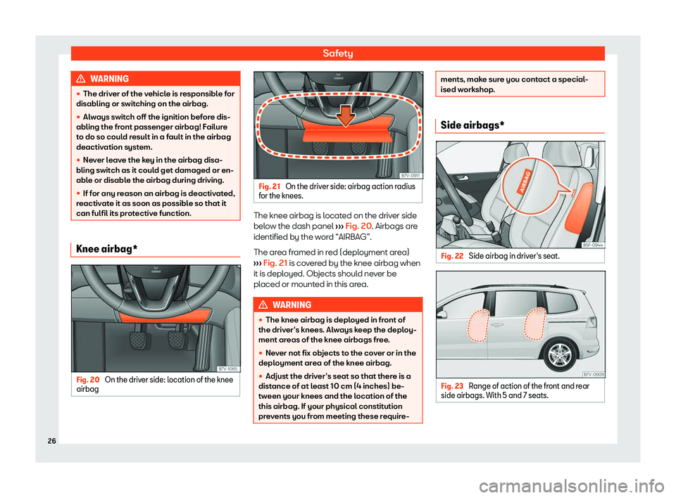 Seat Alhambra 2020 Owners Guide Safety
WARNING
