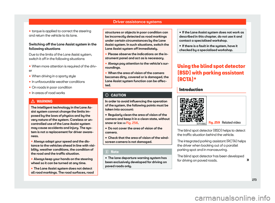 Seat Alhambra 2020  Owners Manual Driver assistance systems

