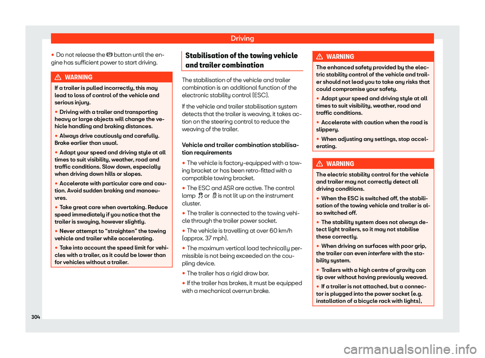 Seat Alhambra 2020  Owners Manual Driving
