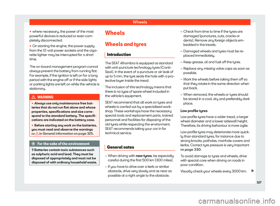 Seat Alhambra 2020  Owners Manual Wheels
