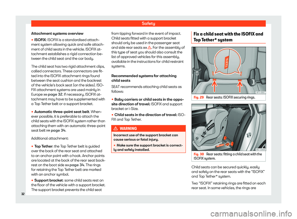 Seat Alhambra 2020 Owners Guide Safety
Attachment systems overview
