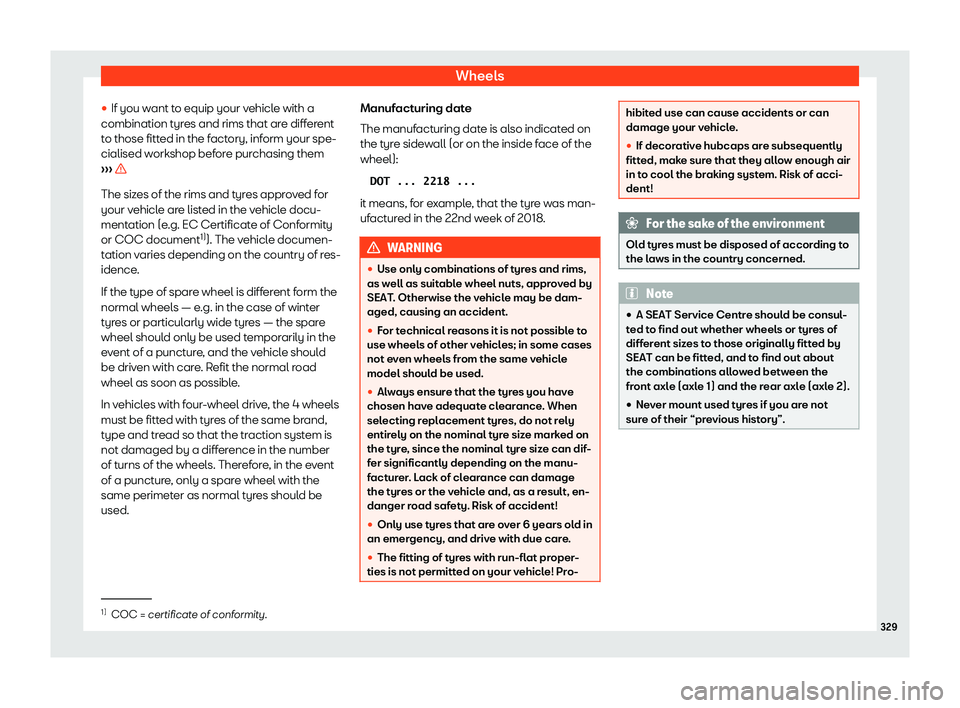 Seat Alhambra 2020  Owners Manual Wheels
