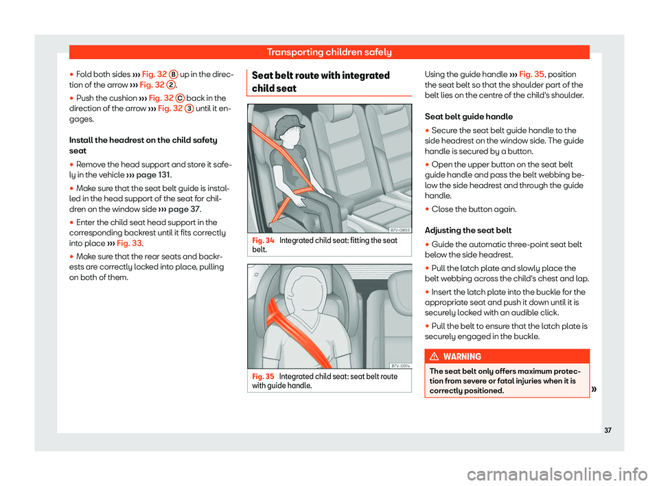 Seat Alhambra 2020 Owners Guide Transporting children safely
