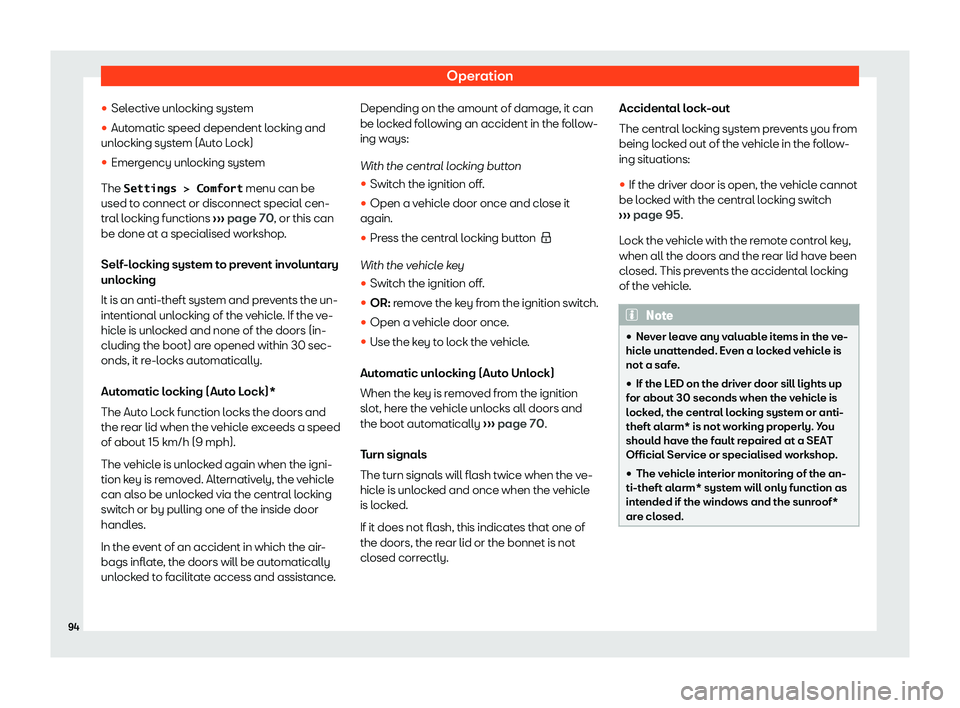 Seat Alhambra 2020 Owners Manual Operation
