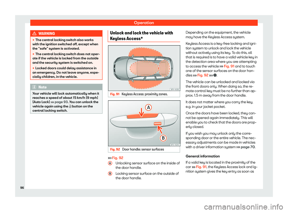 Seat Alhambra 2020 Owners Manual Operation
WARNING
