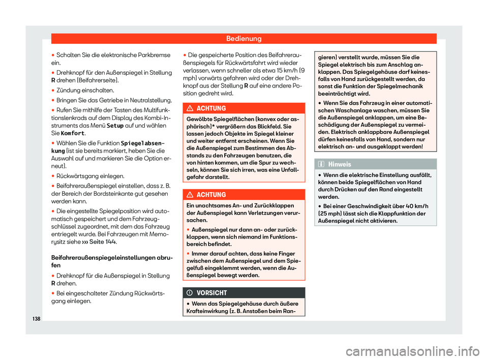 Seat Alhambra 2020  Betriebsanleitung (in German) Bedienung
