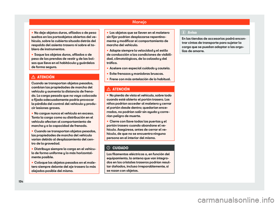 Seat Alhambra 2020  Manual del propietario (in Spanish) Manejo

