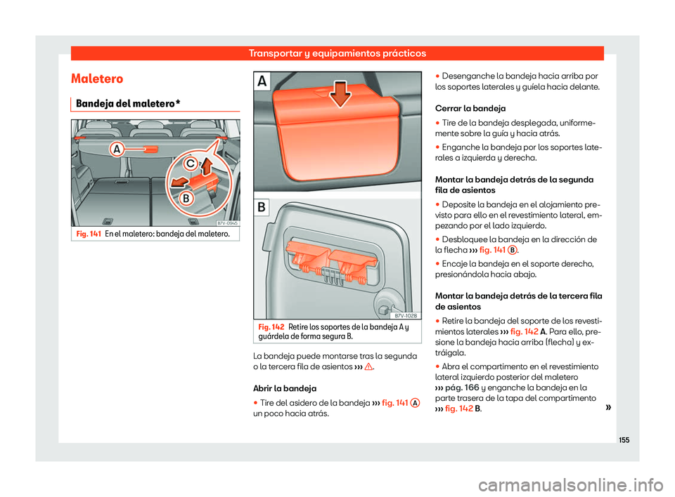Seat Alhambra 2020  Manual del propietario (in Spanish) Transportar y equipamientos pr