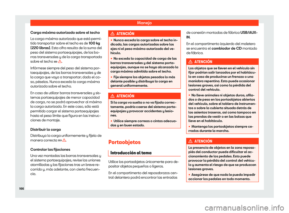 Seat Alhambra 2020  Manual del propietario (in Spanish) Manejo
Carga m