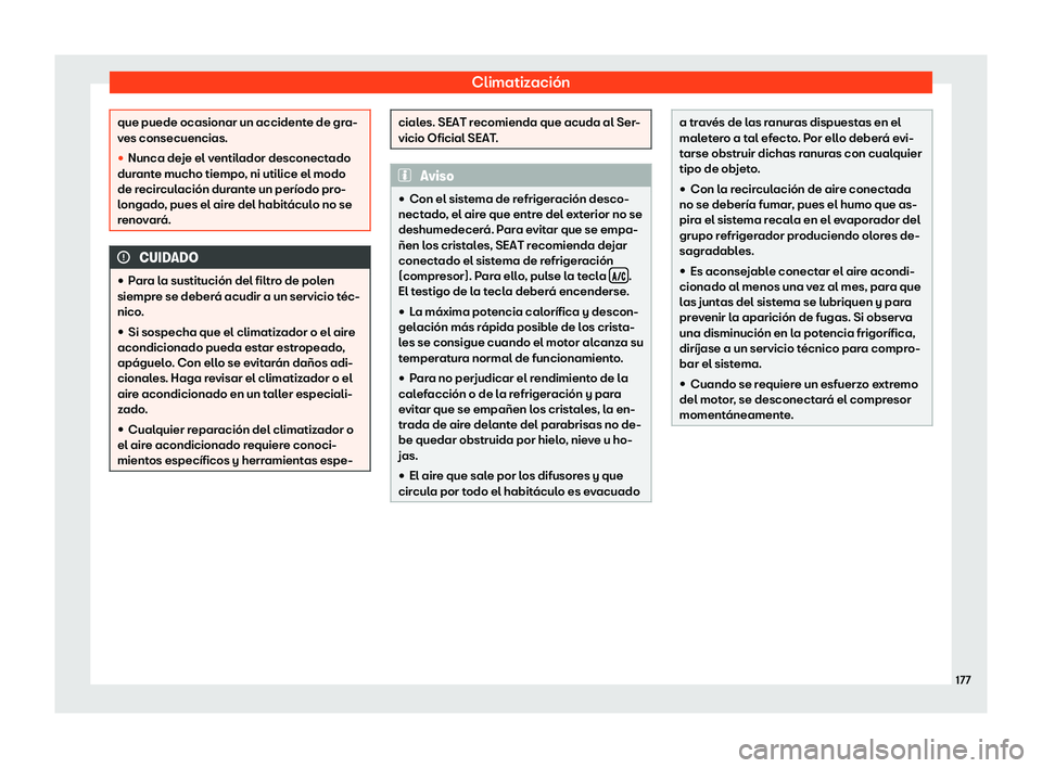 Seat Alhambra 2020  Manual del propietario (in Spanish) Climatizaci
