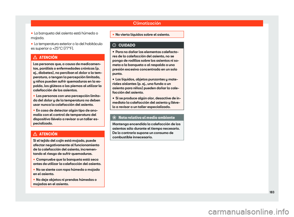 Seat Alhambra 2020  Manual del propietario (in Spanish) Climatizaci