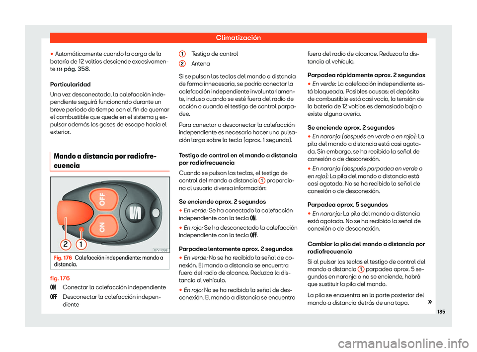 Seat Alhambra 2020  Manual del propietario (in Spanish) Climatizaci