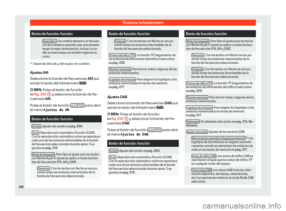 Seat Alhambra 2020  Manual del propietario (in Spanish) Sistema Infotainment
Bot