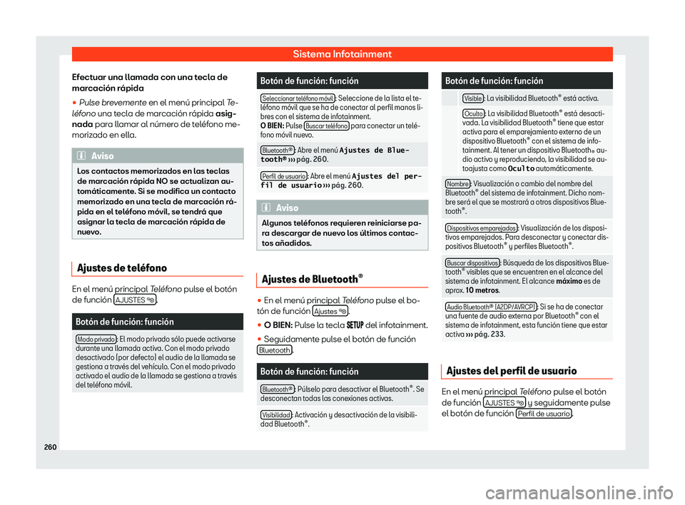 Seat Alhambra 2020 Manual del propietario (in Spanish) Sistema Infotainment
Efectuar una llamada con una tecla de
mar caci Seat Alhambra 2020 Manual del propietario (in Spanish) Sistema Infotainment
Efectuar una llamada con una tecla de
mar caci