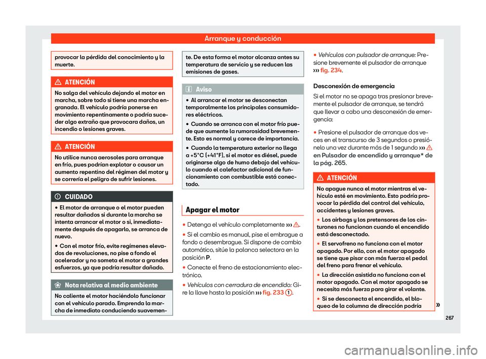 Seat Alhambra 2020 Manual del propietario (in Spanish) Arranque y conducci Seat Alhambra 2020 Manual del propietario (in Spanish) Arranque y conducci