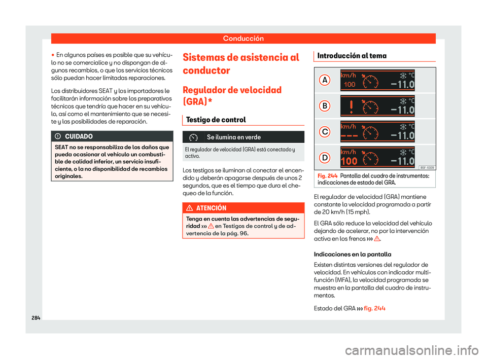 Seat Alhambra 2020 Manual del propietario (in Spanish) Conducci Seat Alhambra 2020 Manual del propietario (in Spanish) Conducci